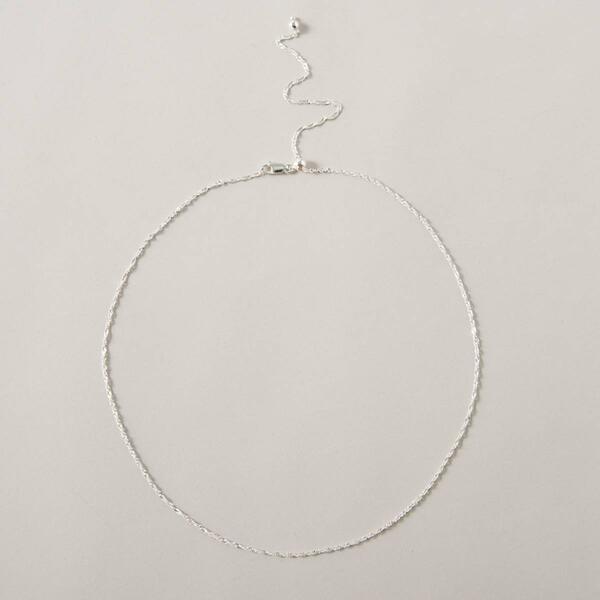 Adjustable Sterling Silver Singapore Chain Necklace - image 