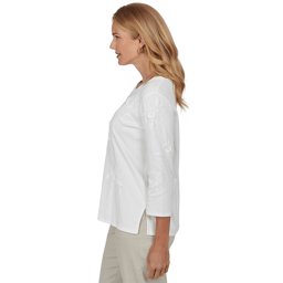 Womens Alfred Dunner Sunset Ridge Textured Tonal Floral Blouse