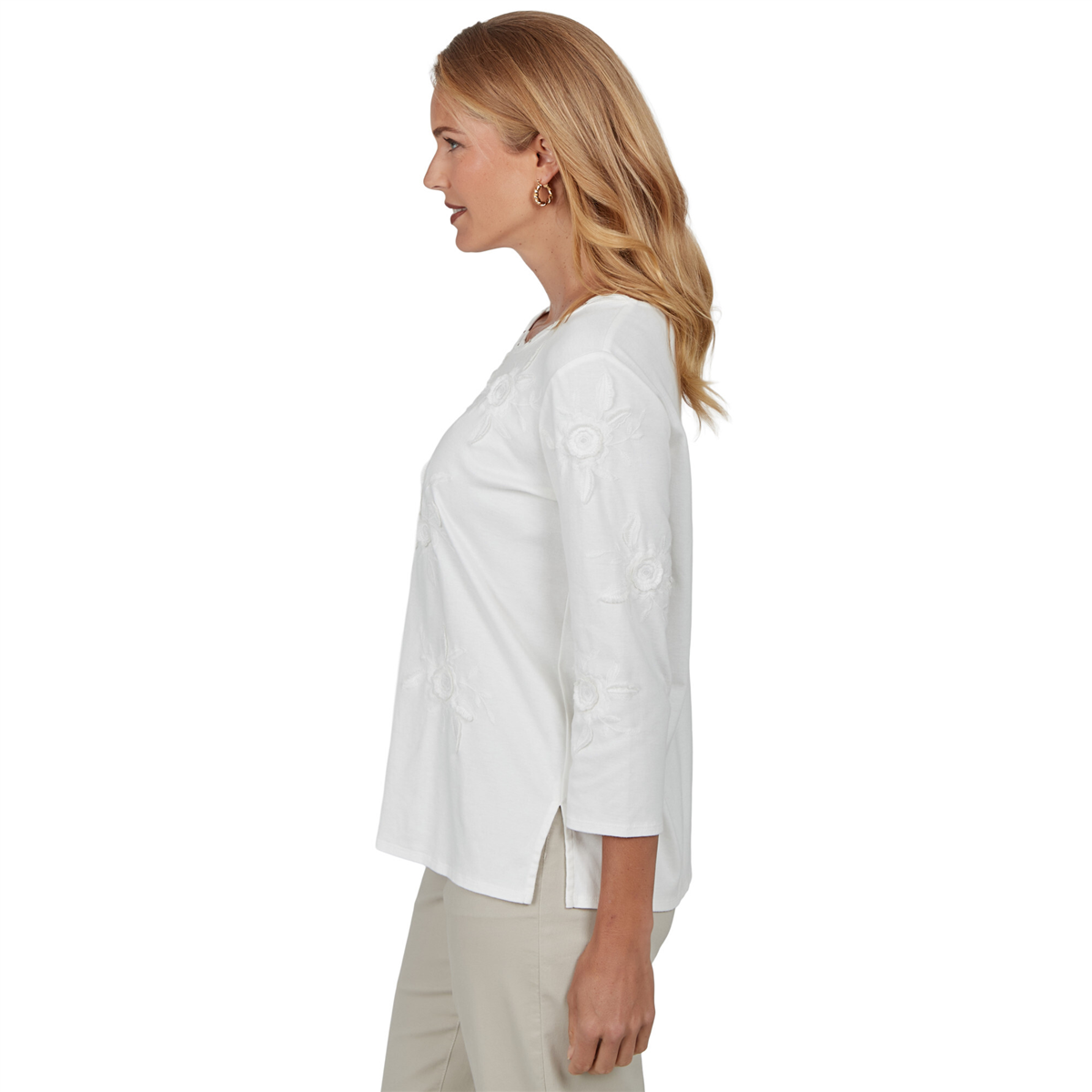 Womens Alfred Dunner Sunset Ridge Textured Tonal Floral Blouse