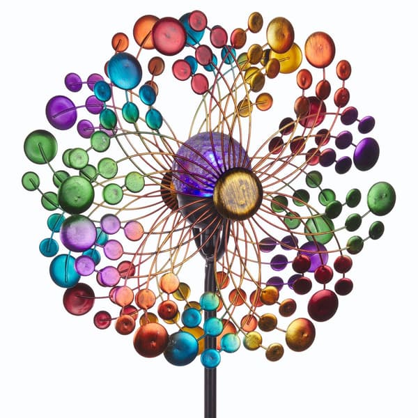 Alpine Solar Ecliptic Wind Spinner Stake w/ Color Changing LEDs