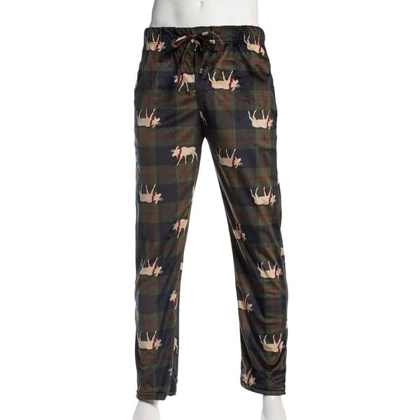 Mens Preswick & Moore&#40;R&#41; Moose Silky Fleece Lounge Pajama Pants