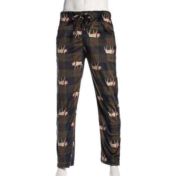 Mens Preswick & Moore&#40;R&#41; Moose Silky Fleece Lounge Pajama Pants - image 