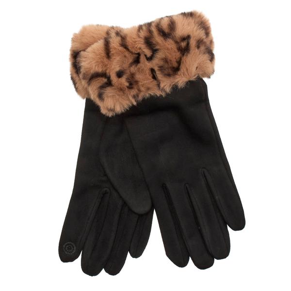 Womens Nanette Lepore Faux Fur Animal Cuff Gloves - image 