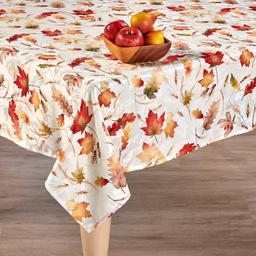Willow & Hem Harvest Leaves Print Jacquard Tablecloth
