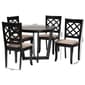 Baxton Studio Selby Modern Dark Brown Wood 5pc. Dining Set - image 7