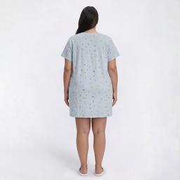 Plus Size Jaclyn Short Sleeve Ditsy Scoop Neck Nightshirt