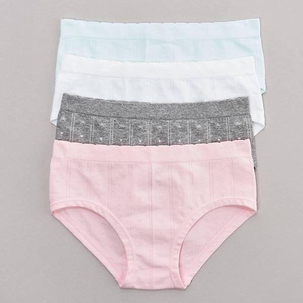 Girls (7-16) Rene Rofe(R) 4pk. Seamless Burnout Underwear - Pink - image 
