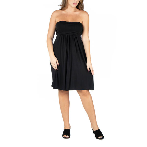 Plus Size 24/7 Comfort Apparel Strapless Mini Empire Waist Dress - image 