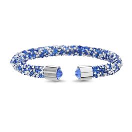 Silver & Blue Crystal Cuff Bracelet