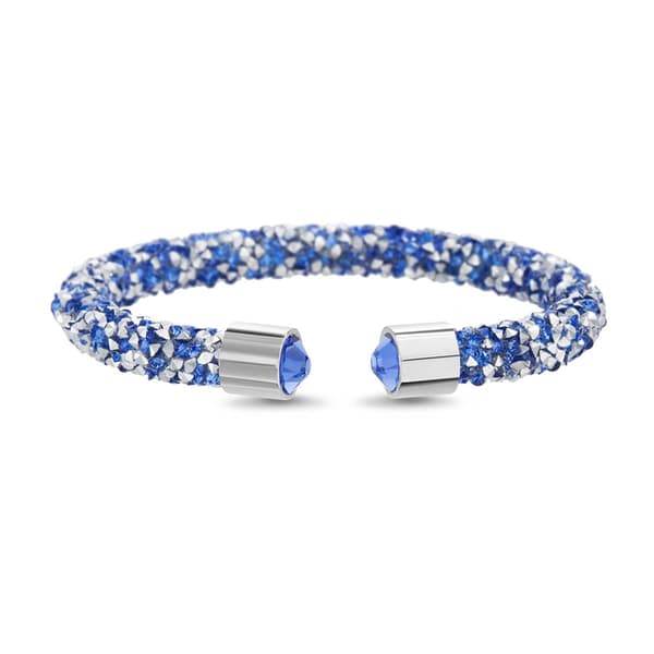 Silver & Blue Crystal Cuff Bracelet - image 