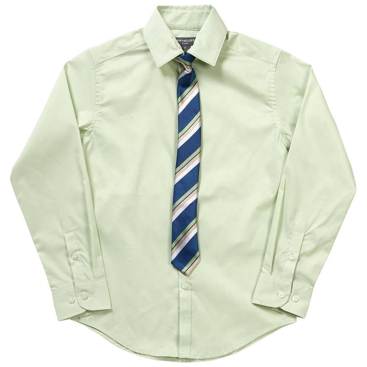 Boys (8-20) Van Heusen(R) Dress Shirt & Clip On Tie - Almost Aqua