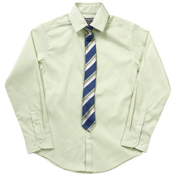 Boys &#40;8-20&#41; Van Heusen&#40;R&#41; Dress Shirt & Clip On Tie - Almost Aqua - image 