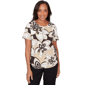 Womens Alfred Dunner Detail Driven Floral Stained Glass Short Sl - image 1
