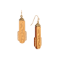 1928 14kt. Gold-Tone Brown Glass Art Deco Drop Earrings - image 1