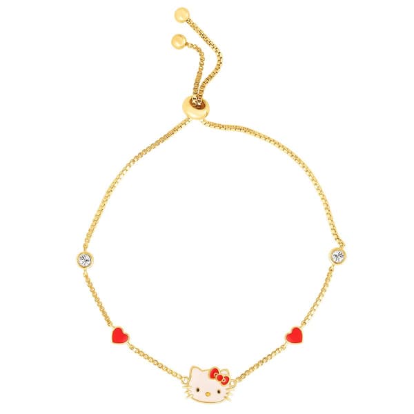Brass Hello Kitty&#40;R&#41; 9.5in. Length Chain Lariat Bracelet - image 
