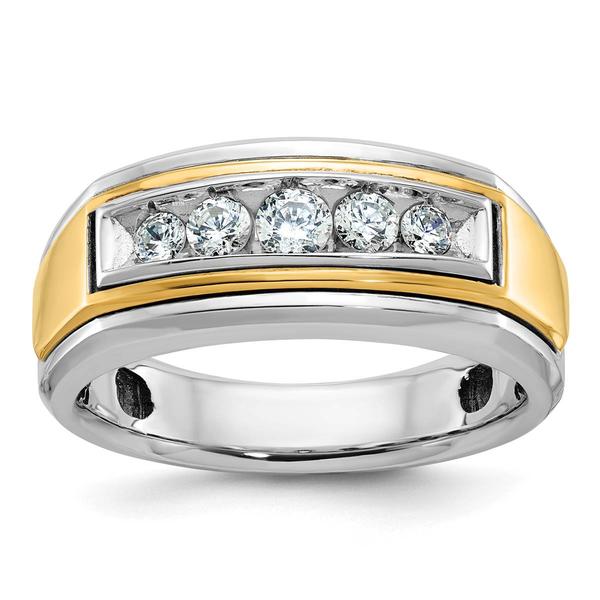 Mens Gentlemens Classics(tm) 14kt. Two Tone 1/2ctw. Diamond Ring - image 