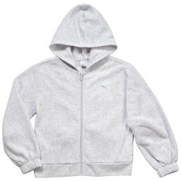 Girls (7-16) Puma(R) Iridescent Logo Fleece Lined Full Zip Hoodie
