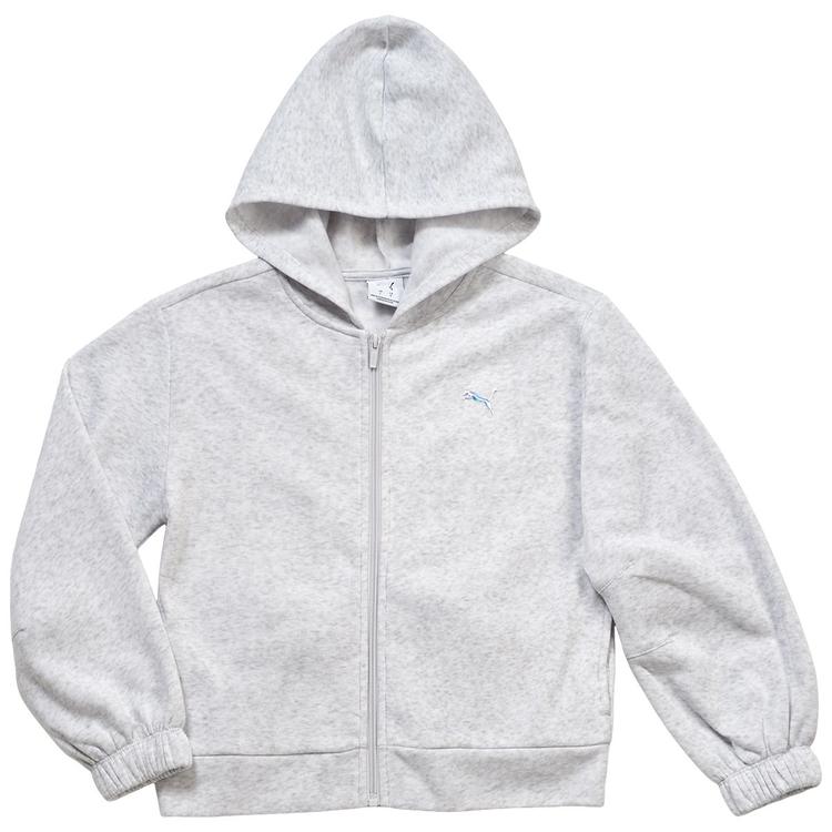 Girls (7-16) Puma(R) Iridescent Logo Fleece Lined Full Zip Hoodie