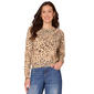 Plus Size Democracy Long Sleeve Sequin Neckline Leopard Sweater - image 1