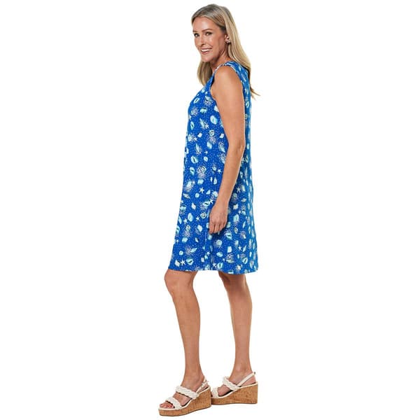 Womens Cocomo Sleeveless Coastal Ring Accent Shift Dress