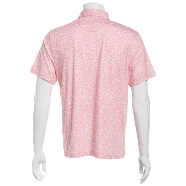 Mens PGA Tour® Abstract Floral Golf Polo - Pink