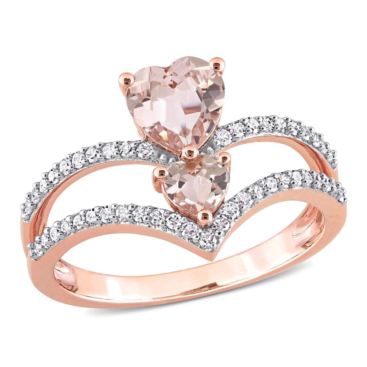Gemstone Classics™ 10kt. Rose Gold Heart Morganite &...