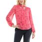 Womens Nicole Miller Long Sleeve Tie Front Butterfly Blouse - image 1