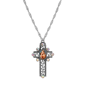 Symbols of Faith Silver-Tone Mary & Child Crystal Cross Necklace - image 1