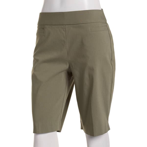 Womens Briggs Solid Millennium Split Hem Bermuda Shorts - image 
