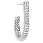 Athra 24mm Silver Plated Crystal J-Hoop Earrings - image 2
