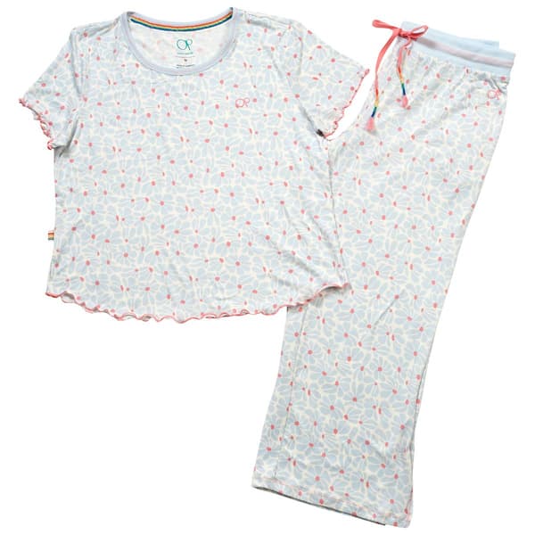 Womens Ocean Pacific Short Sleeve Flowers Pajama Set