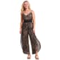 Juniors Derek Heart Crinkle Waist Asymmetrical Tulip Leg Jumpsuit - image 1