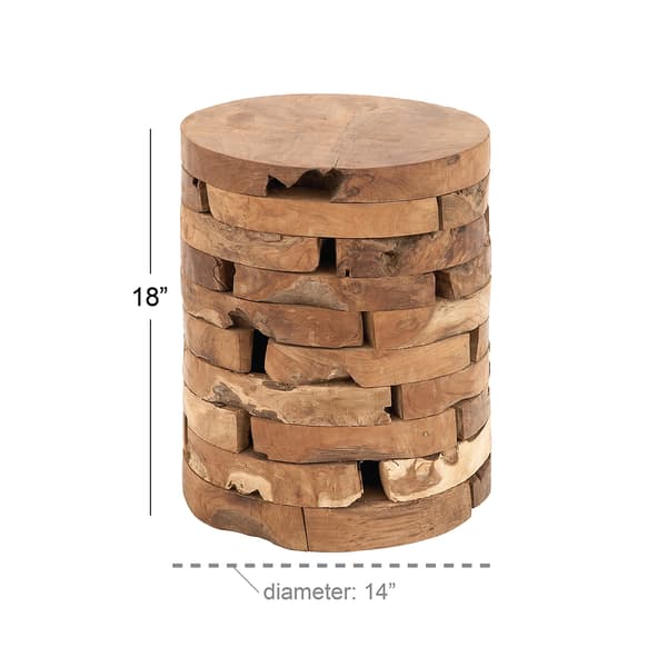 9th & Pike&#174; Brown Teak Natural Side Table