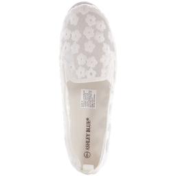 Womens Ashley Blue Canvas Lace Slip On Flats