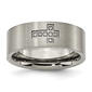 Mens Endless Affection&#40;tm&#41; Titanium Brushed Diamond Cross Flat Band - image 1