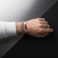 Mens Iron Saints Onyx Bead & Layered Curb Chain Bracelet - image 5