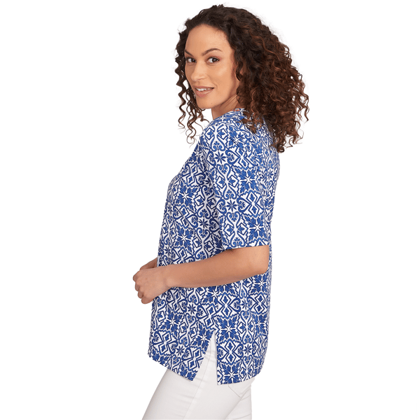 Womens Ruby Rd. Americana Chic Pacific Medallions Tee