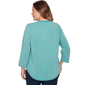 Plus Size Ruby Rd. Renaissance Romance 3/4 Sleeve V Neck Tee - image 2