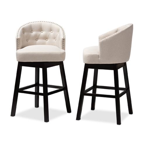 Baxton Studio Theron Swivel Bar Stools - Set of 2