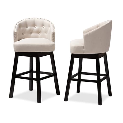 Baxton Studio Theron Swivel Bar Stools - Set of 2