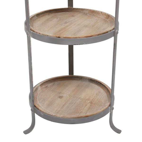 9th & Pike® Grey Metal Industrial Accent Table