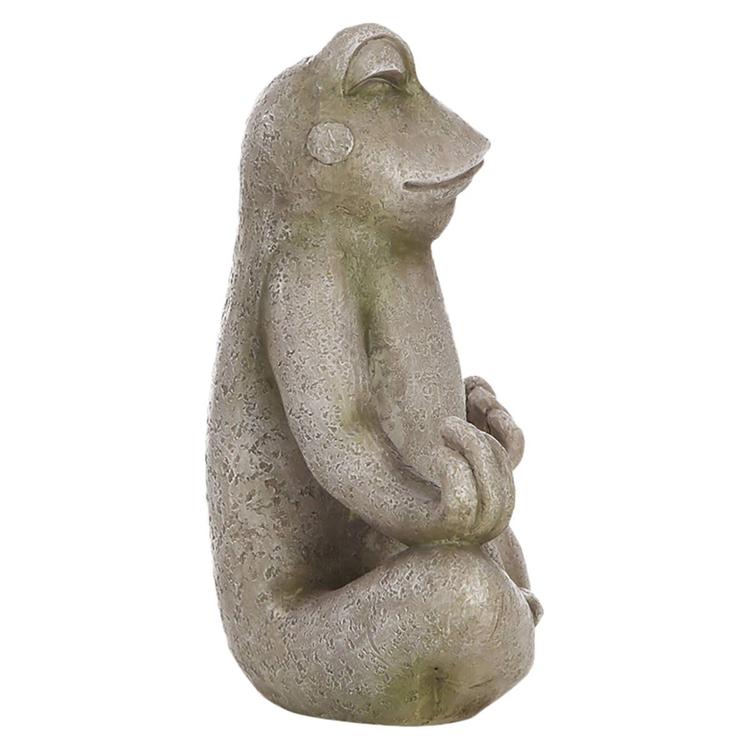 Hi-Line Gift Frog Sitting in Lotus Position Garden Statue
