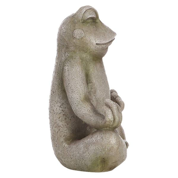 Hi-Line Gift Frog Sitting in Lotus Position Garden Statue