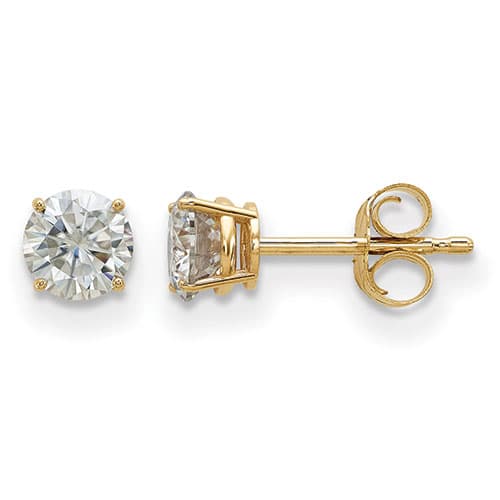 True Light(tm) 4.5mm Round Moissanite Basket Post Earrings - image 