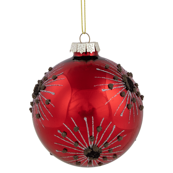 Northlight Glittered Starburst Christmas Glass Ball Ornament
