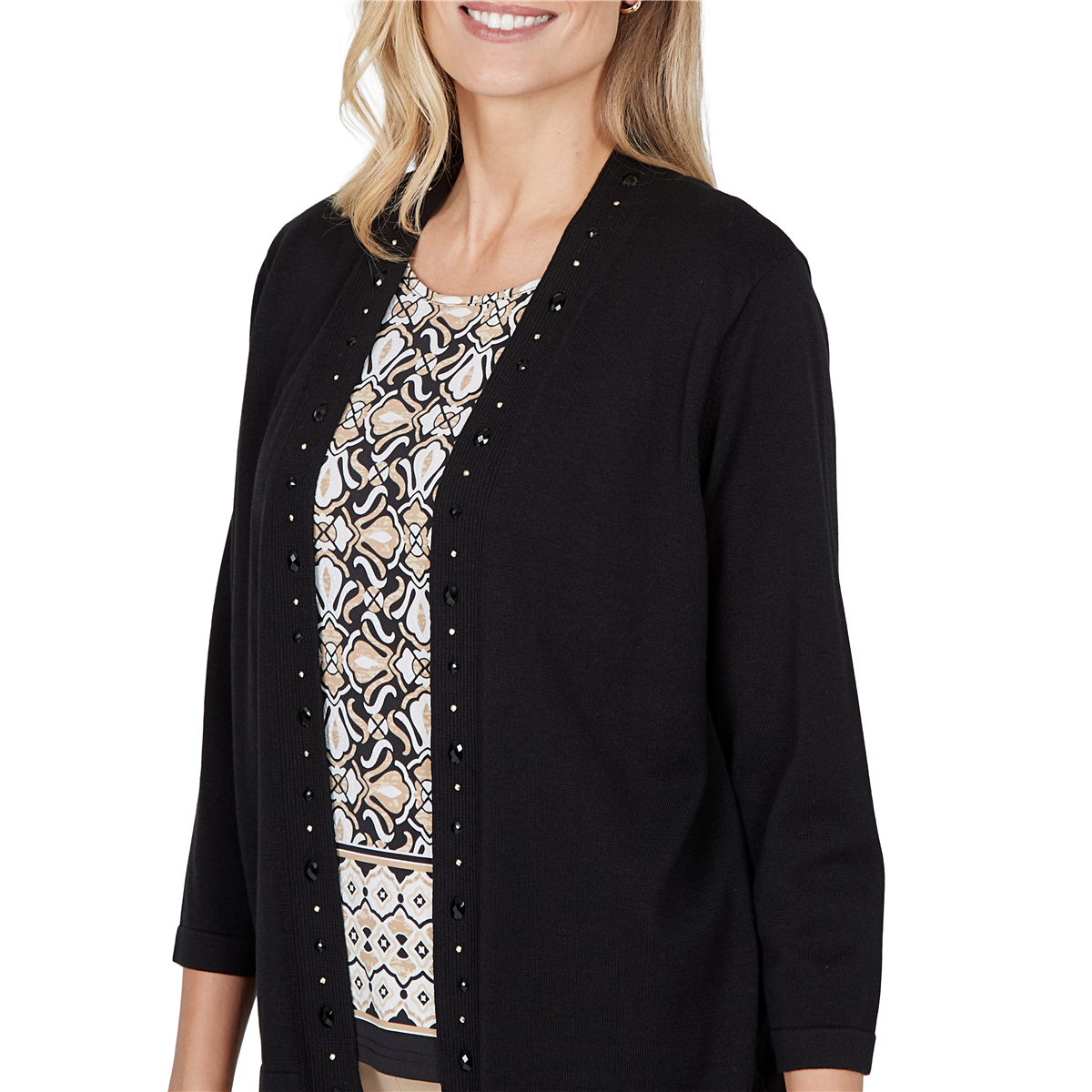 Womens Alfred Dunner Cityscape Medallion Two in One Sweater