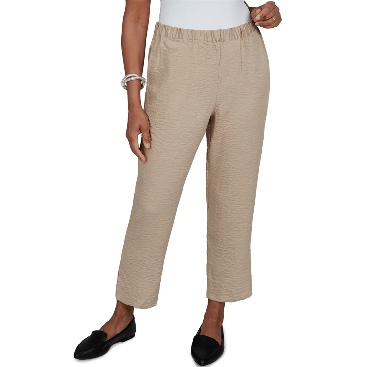 Womens Alfred Dunner Travel Advisory Crinkle Texture Ankle Pant