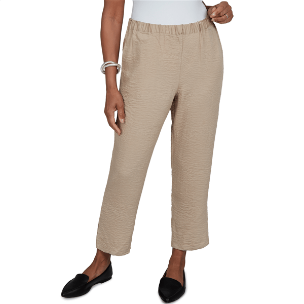Womens Alfred Dunner Travel Advisory Crinkle Texture Ankle Pant - image 