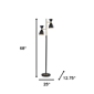 HomeRoots 68in. Black And Gold Task Floor Lamp With Cone Shade - image 3