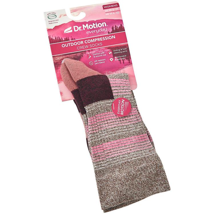 Womens Dr. Motion Waterfall Stripe Crew Socks